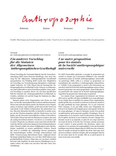 Anthroposophie Schweiz – September 2026