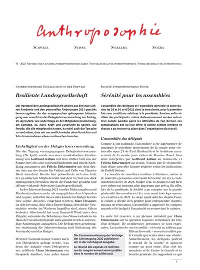 Anthroposophie Schweiz – Juni 2022